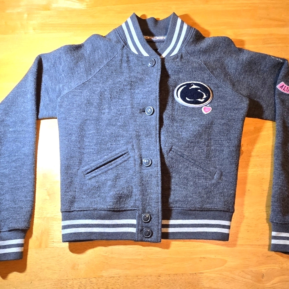 PINK (VS) 5th & Ocean Penn State Nittany Lions Wool Varsity Bomber Jacket Medium
